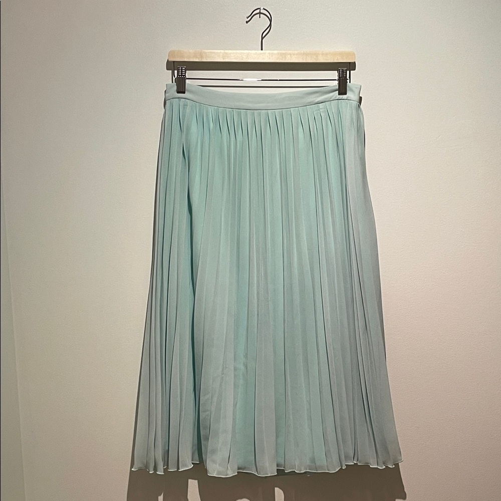 NWT twik Elegant Mint Green Pleated Midi Skirt - Picture 1 of 9